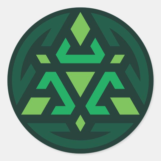 Triangular Shield Vector T7 - Green Classic Round Sticker