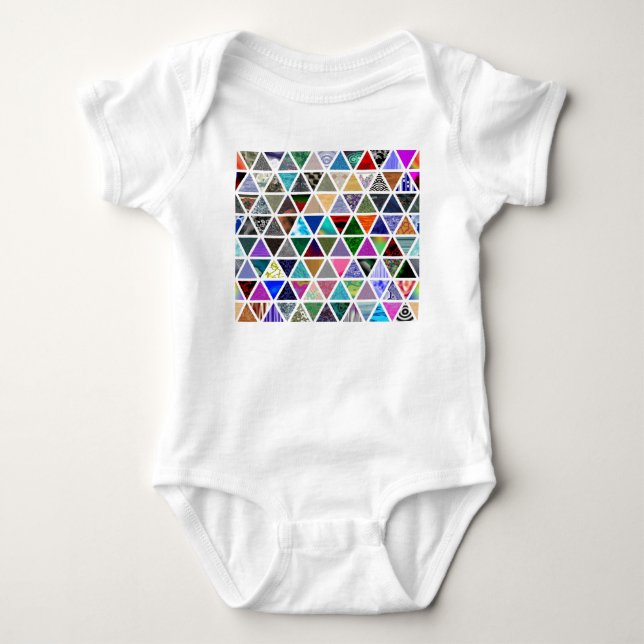 Triangular Textures Baby Bodysuit (Front)
