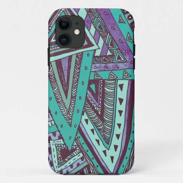 Triangulated Teal Case-Mate iPhone Case (Back)