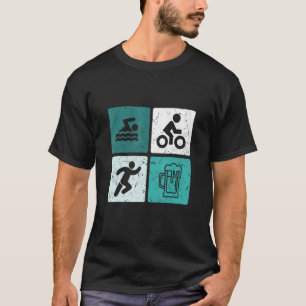 Triathlet Triathlon Swimming Running Cycling Beer T-Shirt