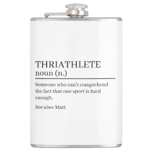 Triathlete definition gift, name definition hip flask