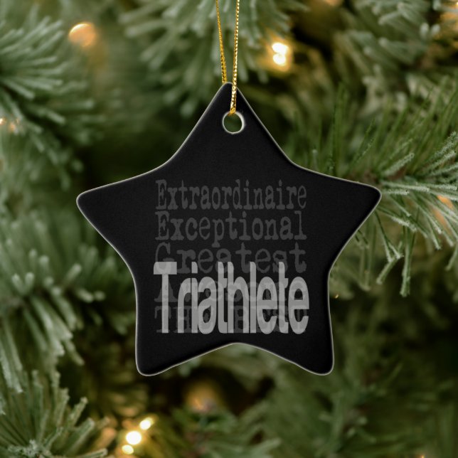 Triathlete Extraordinaire Ceramic Ornament (Tree)
