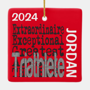 Triathlete Extraordinaire CUSTOM Ceramic Ornament