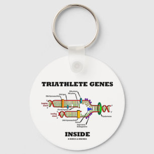 Triathlete Genes Inside (DNA Replication) Keychain
