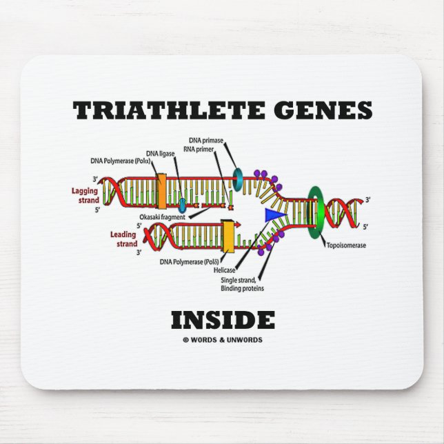 Triathlete Genes Inside (DNA Replication) Mouse Pad (Front)