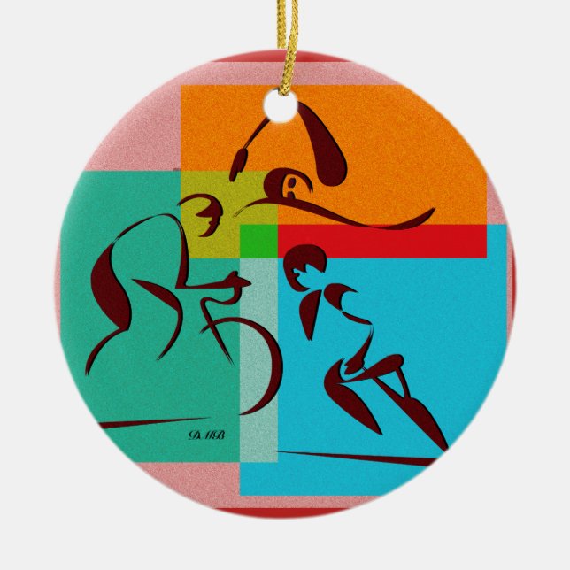 Triathlete New Colours Ornament (Front)