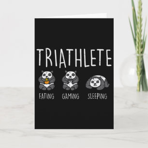 Triathlete Panda Eating Gaming Sleeping Cute Gamer Card