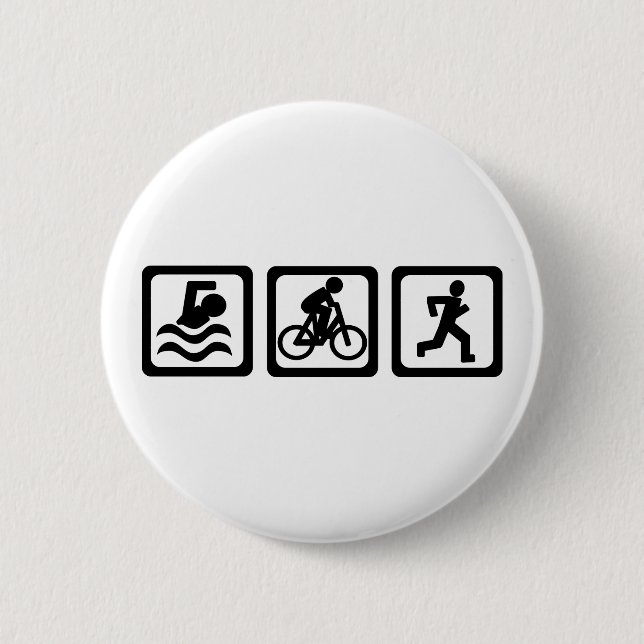 Triathlon 2 Inch Round Button (Front)