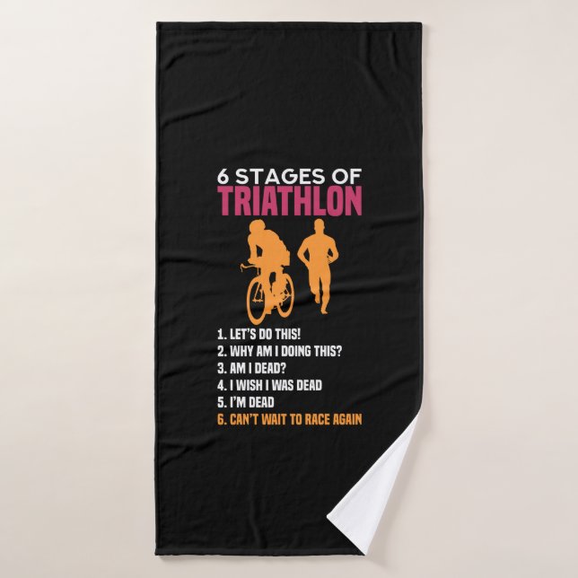 Triathlon - 6 Étapes Du Triathlon (Serviette de bain)