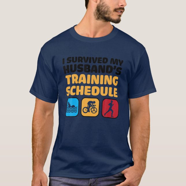 Triathlon Art Women Wife Triathlete Swim Bike Run T-Shirt (Front)