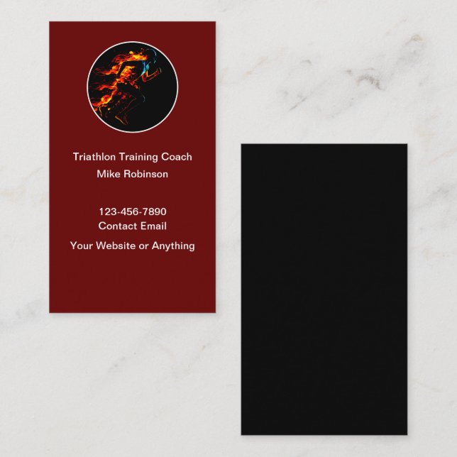 Triathlon Athletic Training Coach Business Cards (Front/Back)