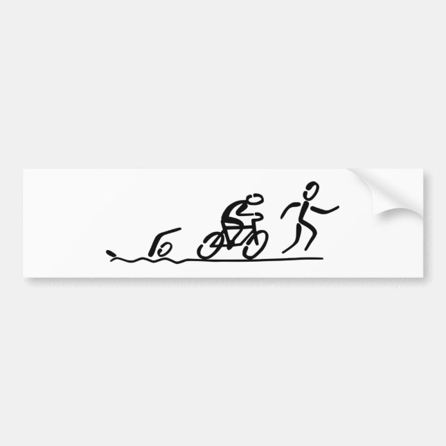 triathlon bumper sticker (Front)