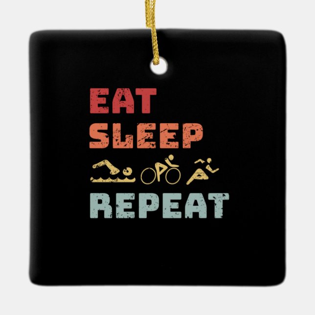 Triathlon Ceramic Ornament (Front)