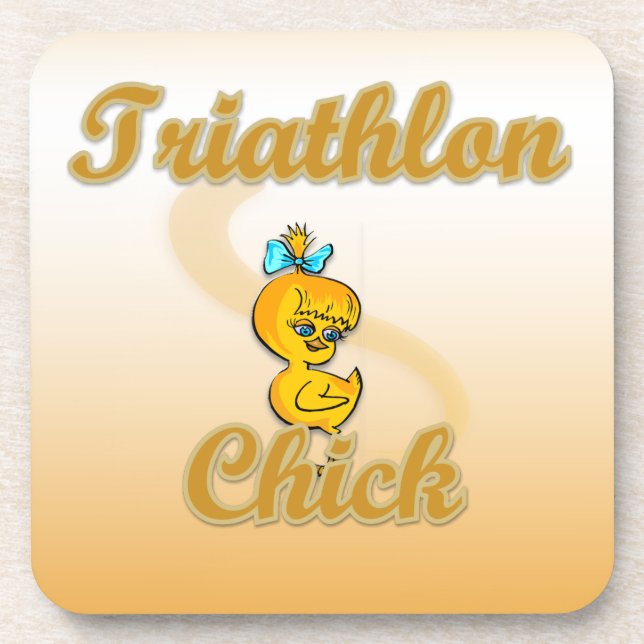 Triathlon Chick Coaster (Front)