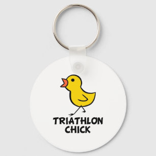 Triathlon Chick Keychain