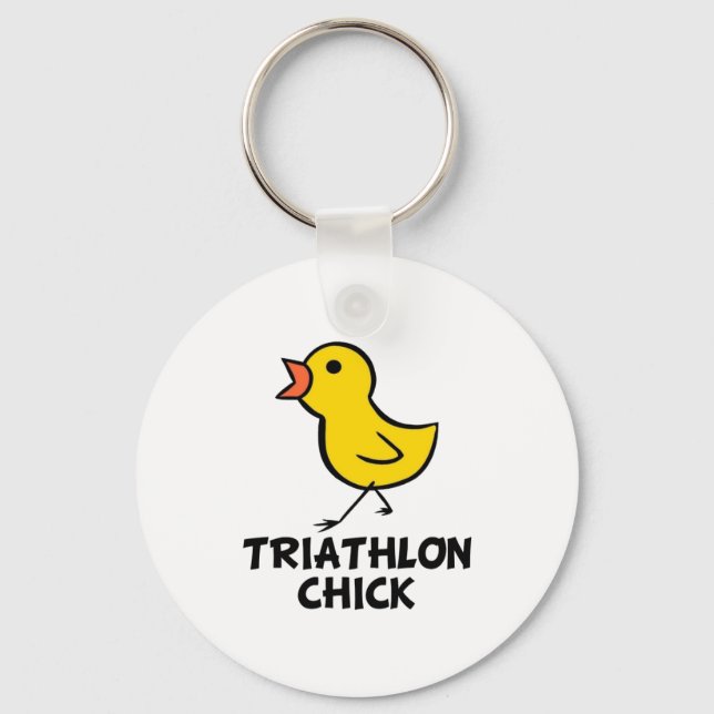 Triathlon Chick Keychain (Front)