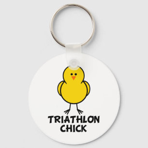 Triathlon Chick Keychain