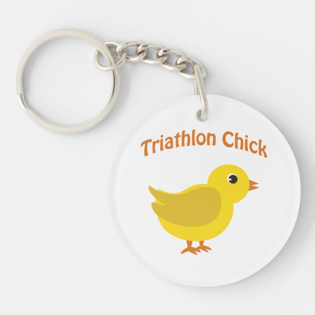 Triathlon Chick Keychain (Front)