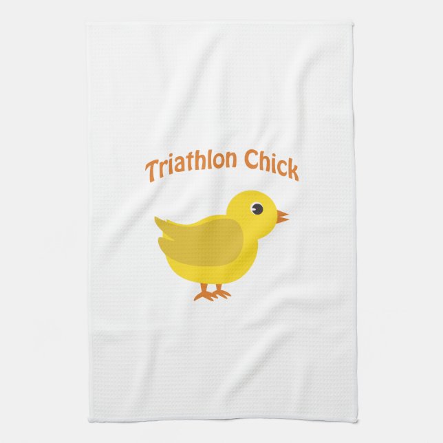 Triathlon Chick Kitchen Towel (Vertical)
