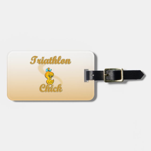 Triathlon Chick Luggage Tag (Front Horizontal)