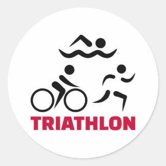 Triathlon Classic Round Sticker
