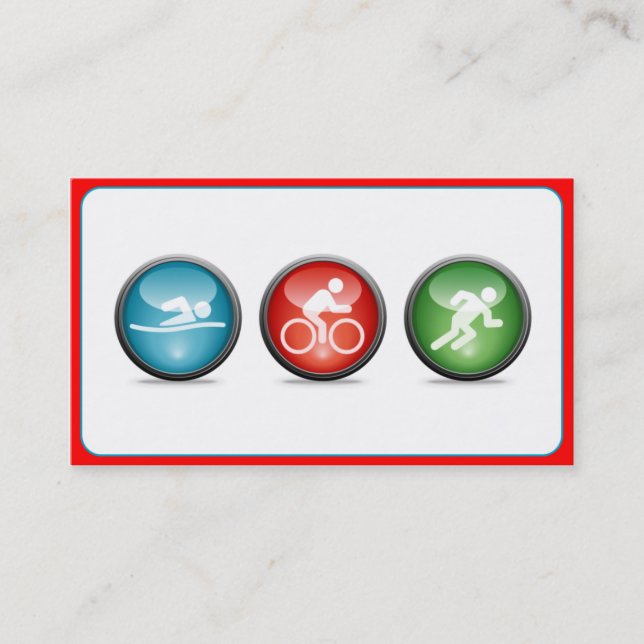 Triathlon Coach Business Card (red) (Front)