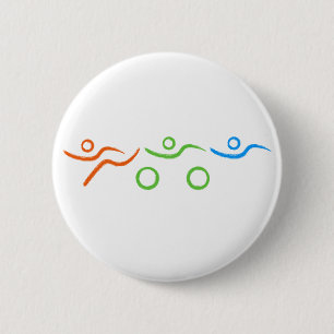 Triathlon cool and unique design 2 inch round button