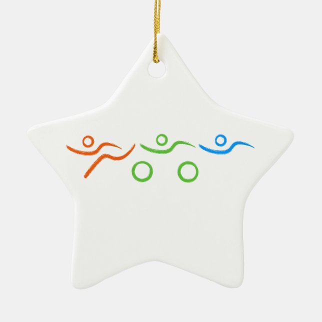 Triathlon cool and unique design ceramic ornament (Front)