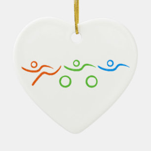 Triathlon cool and unique design ceramic ornament