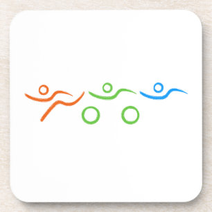 Triathlon cool and unique design coaster