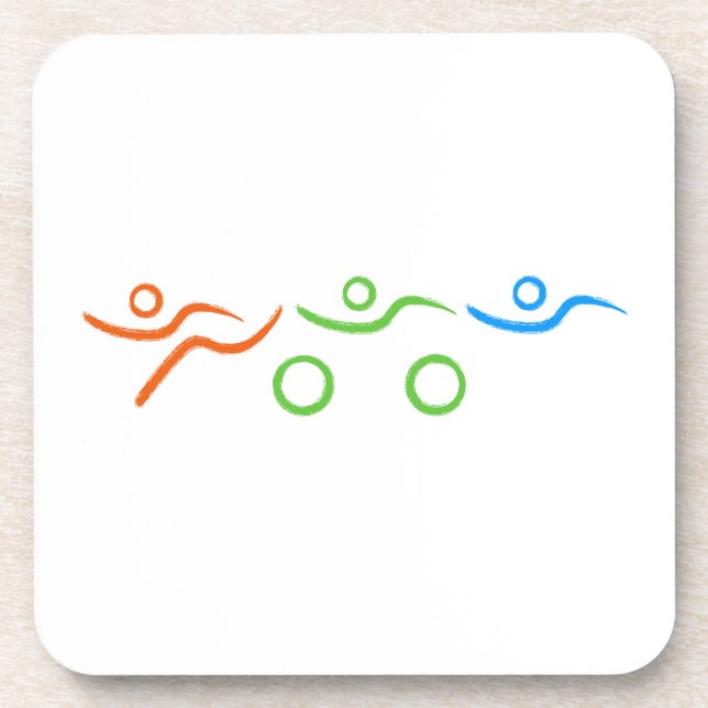 Triathlon cool and unique design coaster (Front)