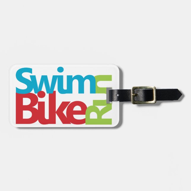 Triathlon cool and unique design luggage tag (Front Horizontal)