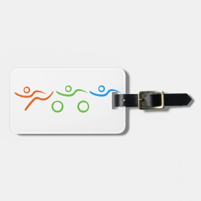 Triathlon cool and unique design luggage tag (Front Horizontal)