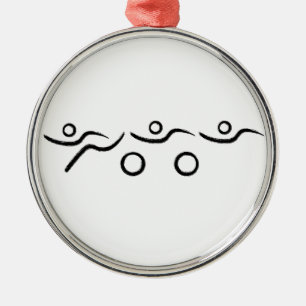 Triathlon cool and unique design metal ornament