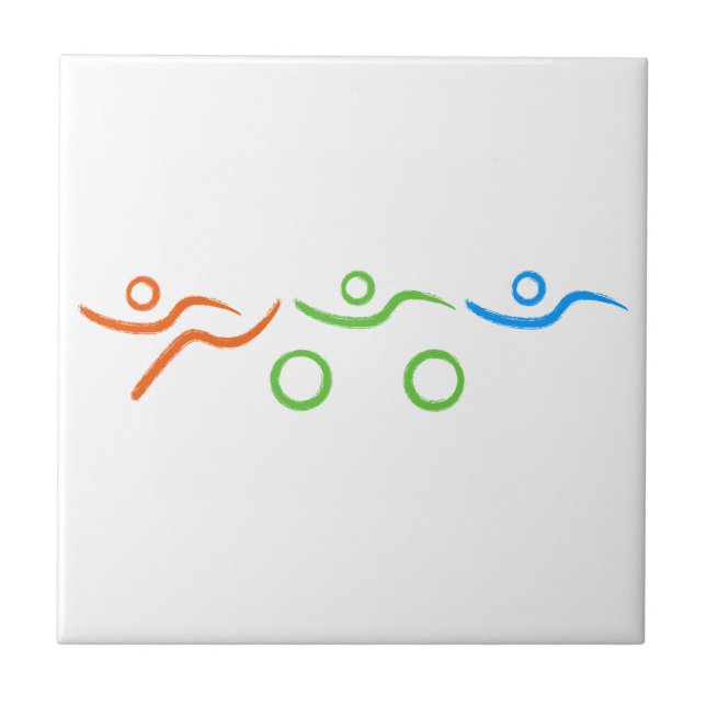 Triathlon cool and unique design tile (Front)