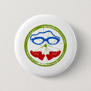 Triathlon cool artistic design 2 inch round button