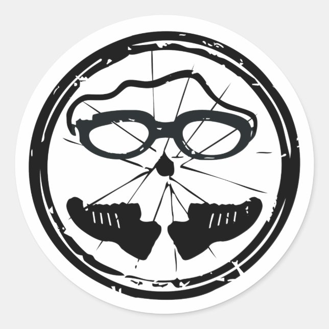 Triathlon cool artistic design classic round sticker (Front)