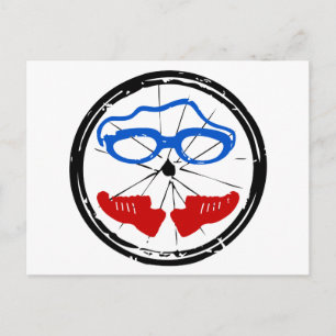 Triathlon cool artistic logo postcard