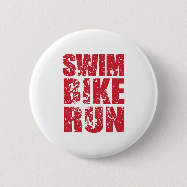 Triathlon cool design 2 inch round button (Front)