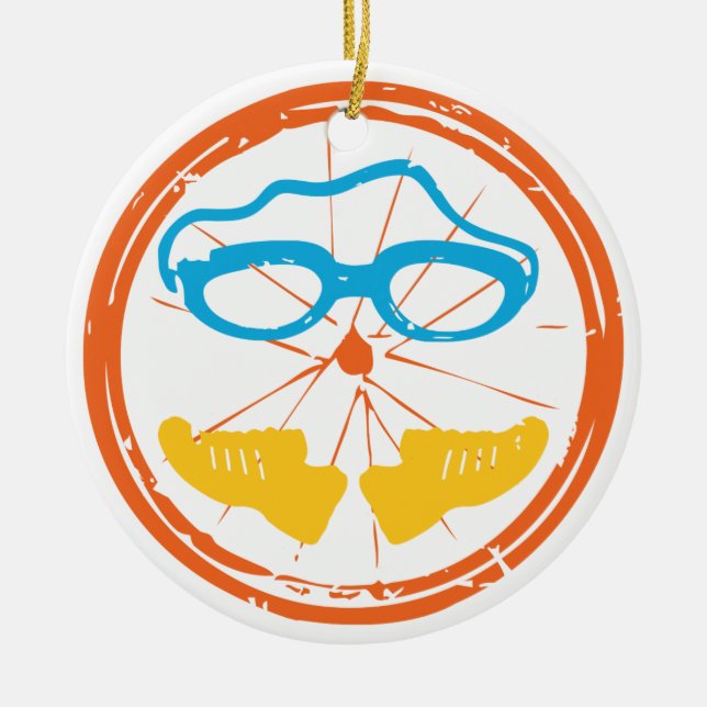 Triathlon Cool Design Ceramic Ornament (Front)