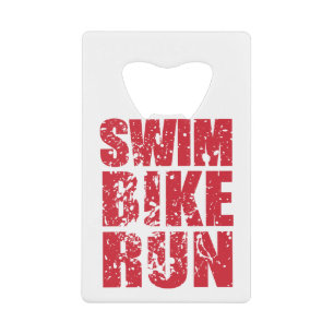 Triathlon cool design credit card bottle opener