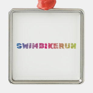 Triathlon cool design metal ornament