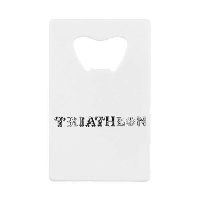 Triathlon cool logo for all sport lovers credit card bottle opener (Front)