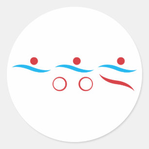 Triathlon cool logo illustration classic round sticker