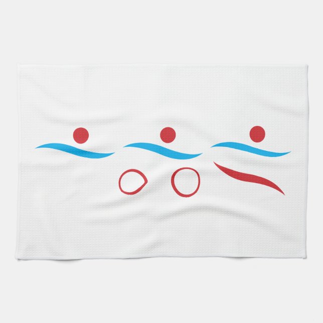 Triathlon cool logo illustration kitchen towel (Horizontal)