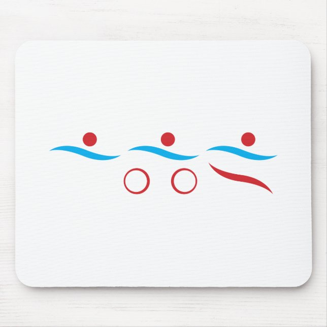 Triathlon cool logo illustration mouse pad (Front)