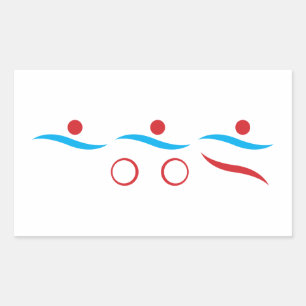 Triathlon cool moderne logo autocollant rectangula