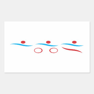 Triathlon cool moderne logo autocollant rectangula