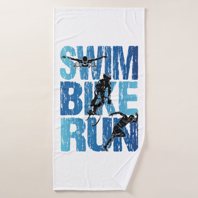 Triathlon - Course à vélo de natation (Serviette de bain)