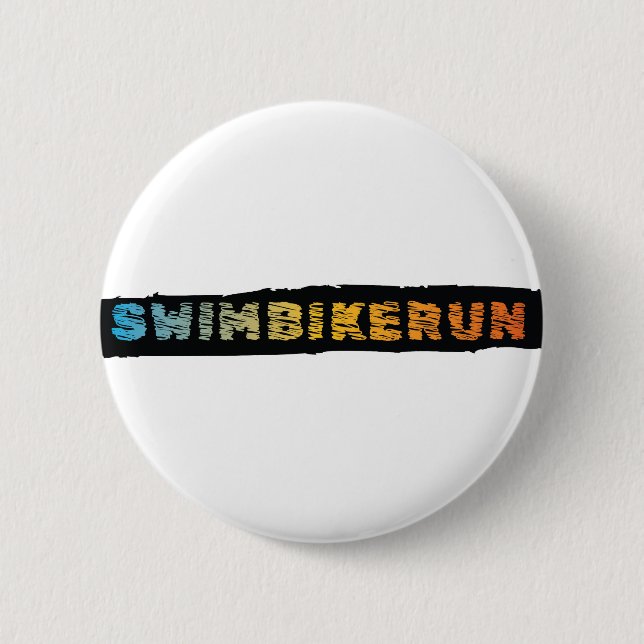 Triathlon design 2 inch round button (Front)